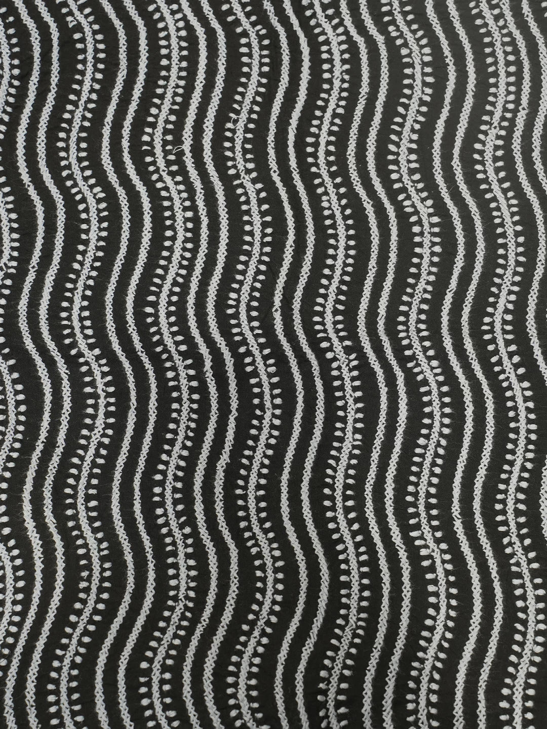 Ada Hand Embroidered Black Cotton Lucknowi Chikankari Cushion Cover 01A502301