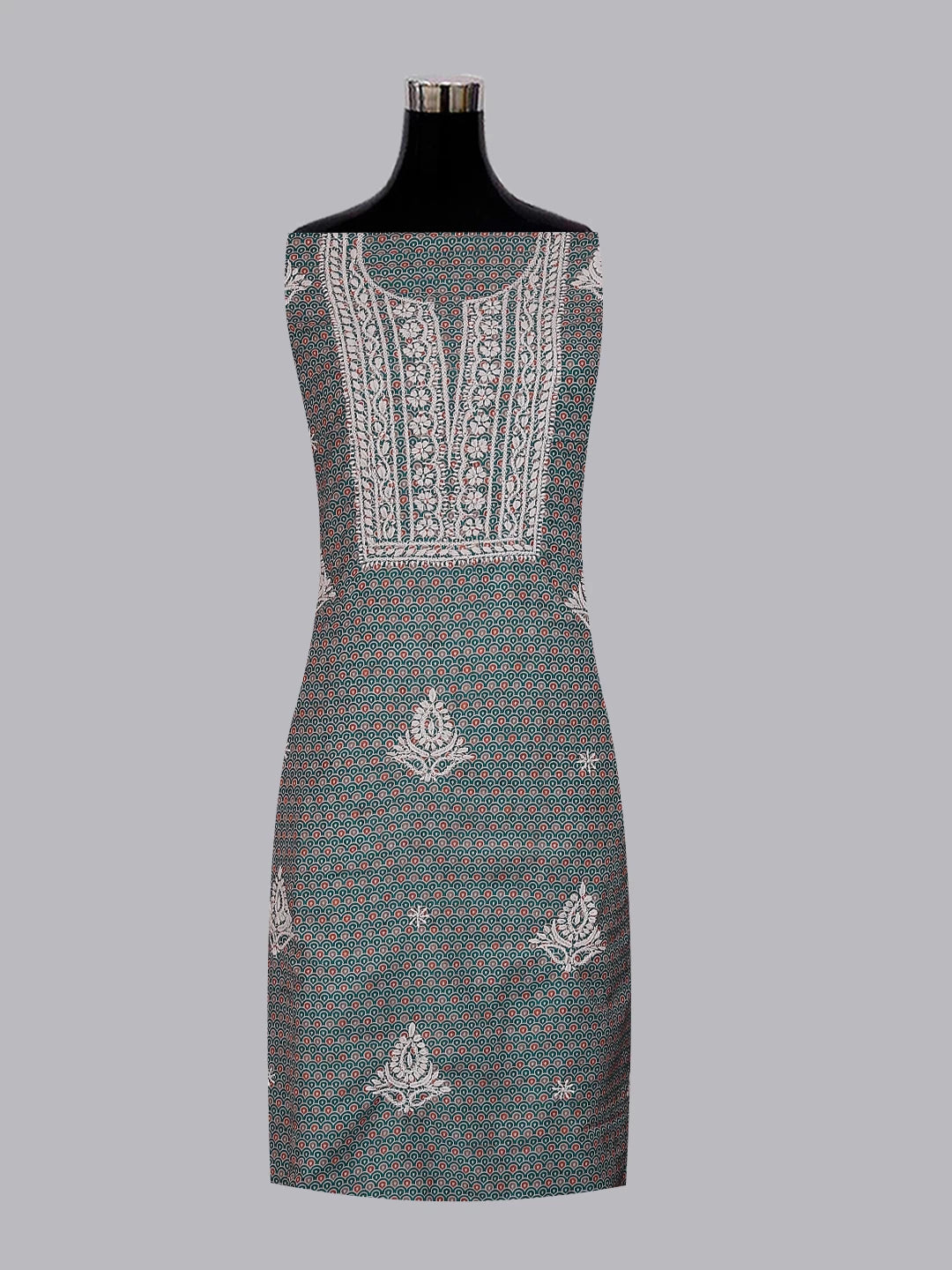 Ada Hand Embroidered Blue Muslin Lucknowi Chikankari Unstitched Kurta Piece 01A426080