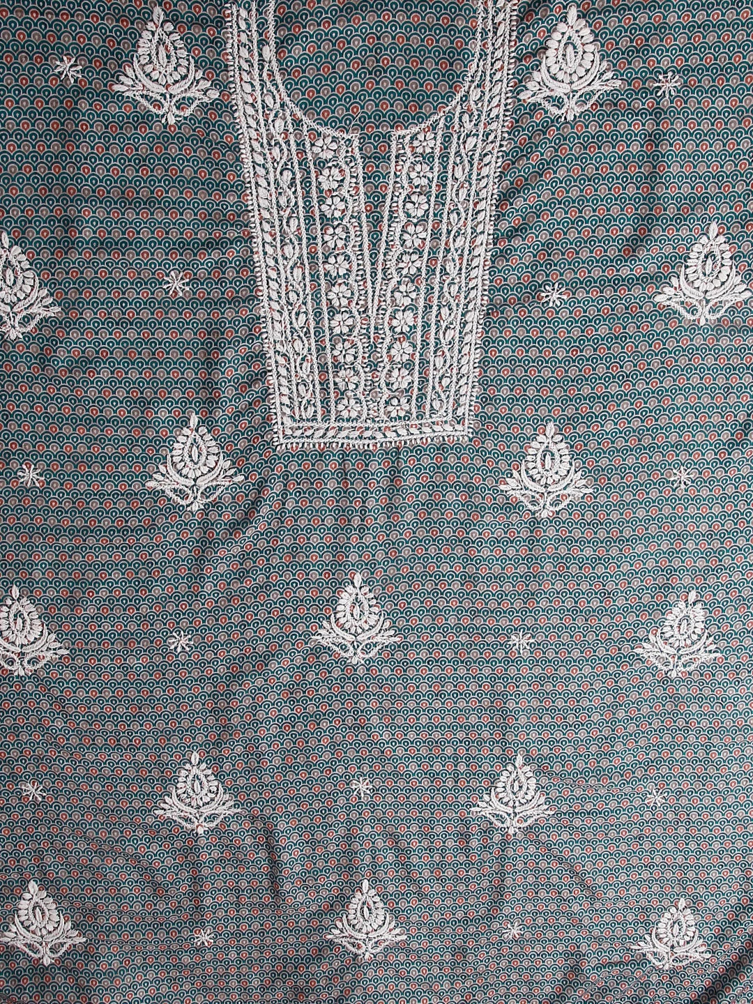 Ada Hand Embroidered Blue Muslin Lucknowi Chikankari Unstitched Kurta Piece 01A426080