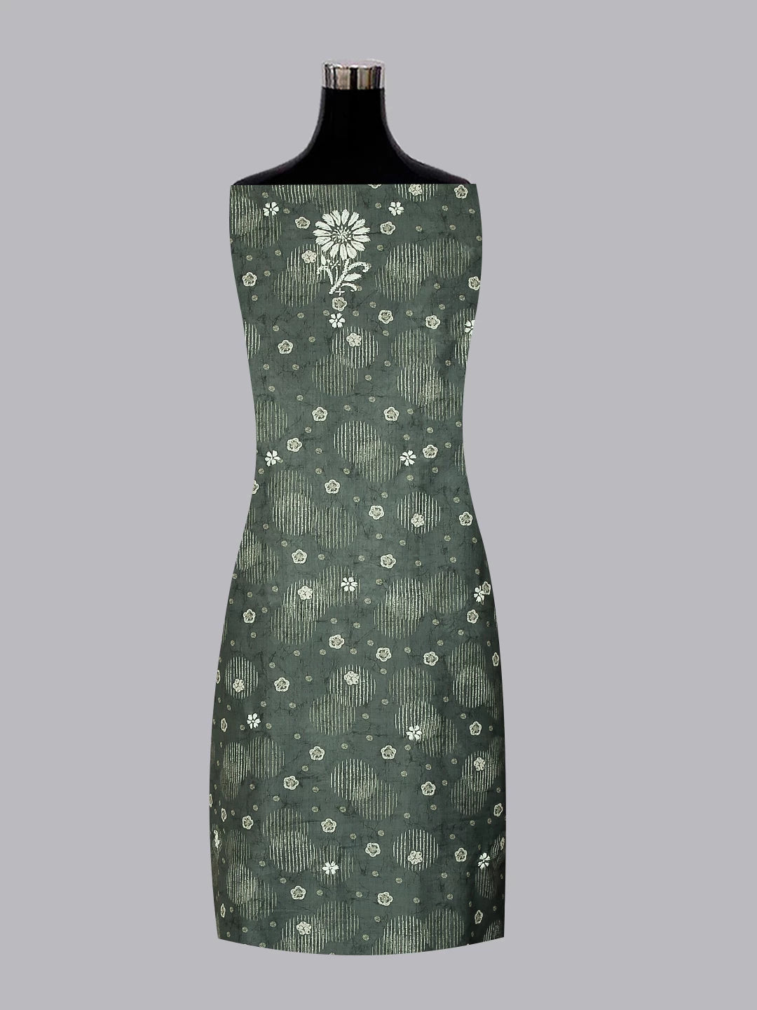 Ada Hand Embroidered Grey Muslin Lucknowi Chikankari Unstitched Kurta Piece 01A426071