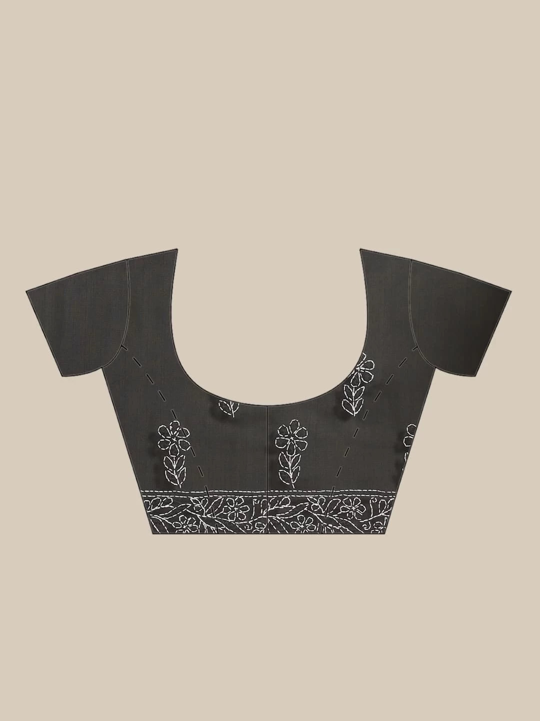 Ada Hand Embroidered Black Georgette Lucknowi Chikankari Saree With Blouse A191792