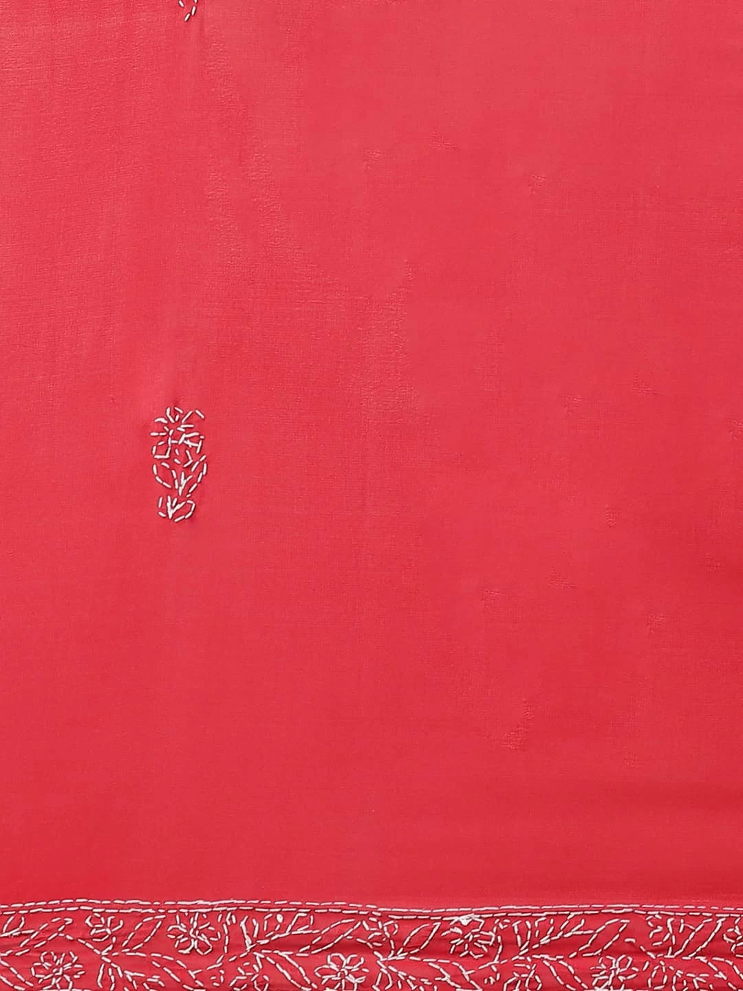 Ada Hand Embroidered Red Georgette Lucknowi Chikankari Saree With Blouse A183182