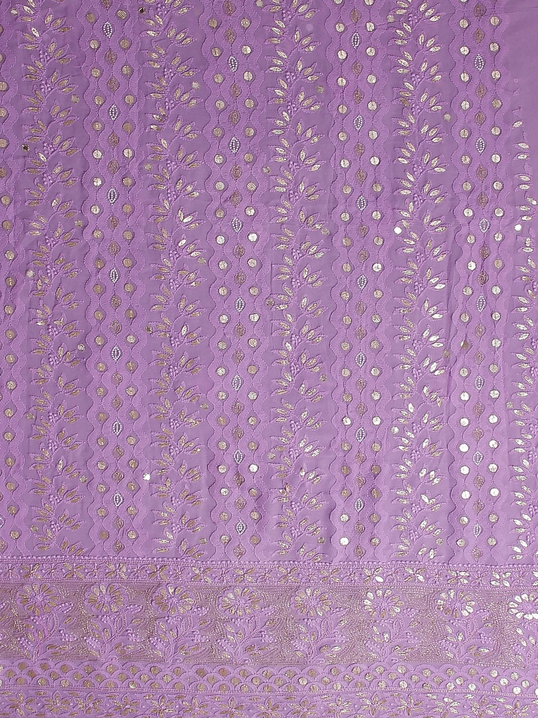 Ada Hand Embroidered Lavender Viscose Georgette Lucknowi Chikankari Unstitched Kurta Dupatta Set With Zari Work 01A357972