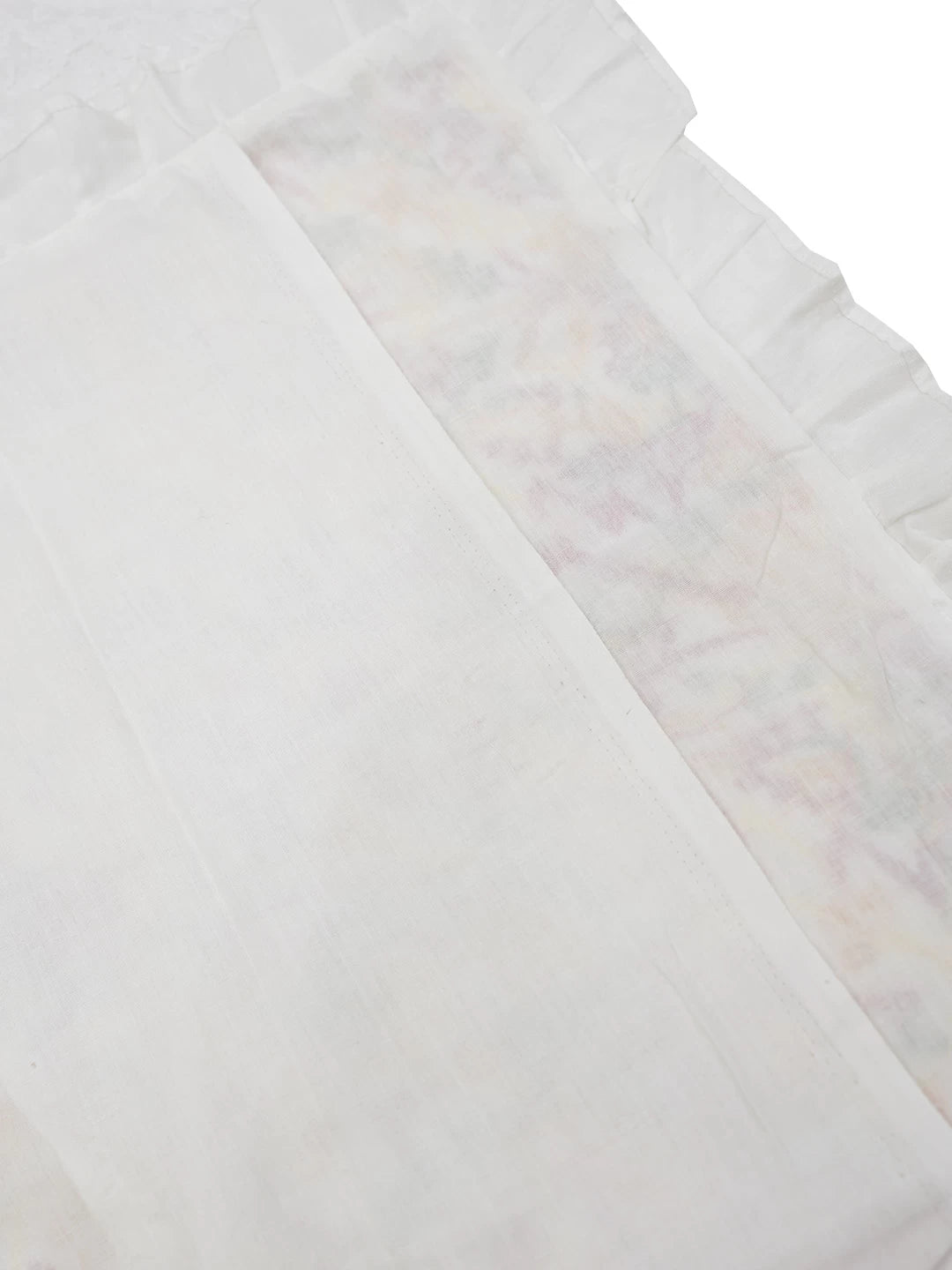 Ada Hand Embroidered White Cotton Lucknowi Chikankari Cushion Cover 01A505579
