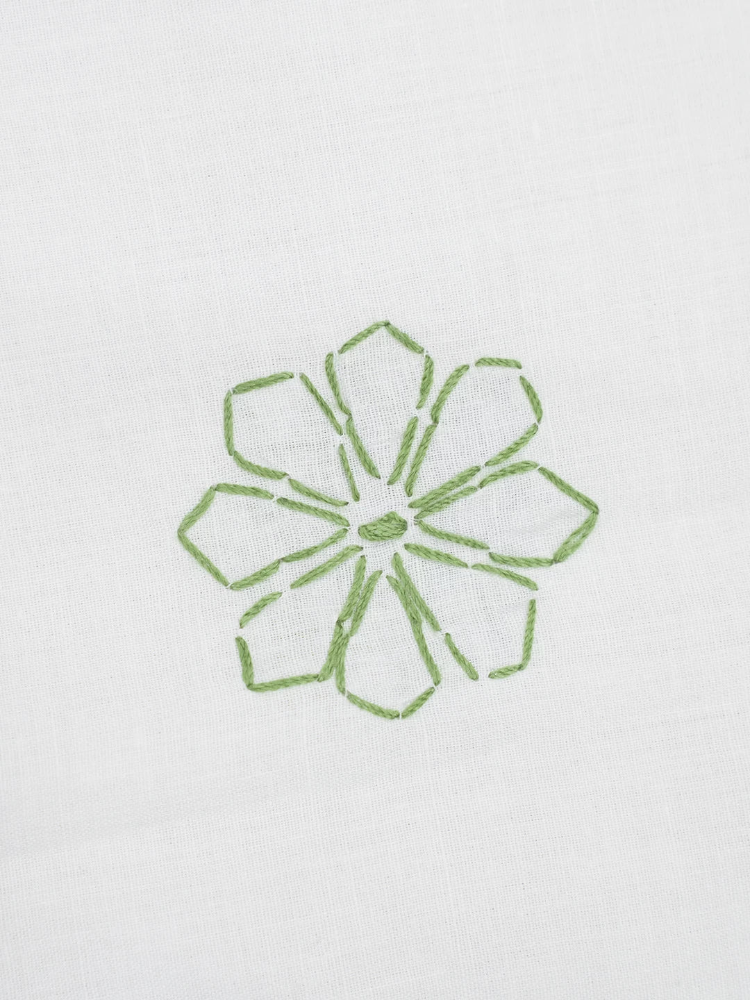 Ada Hand Embroidered White And Green Lucknowi Chikankari Bed Sheet With Pillow Cover Set 01A484078