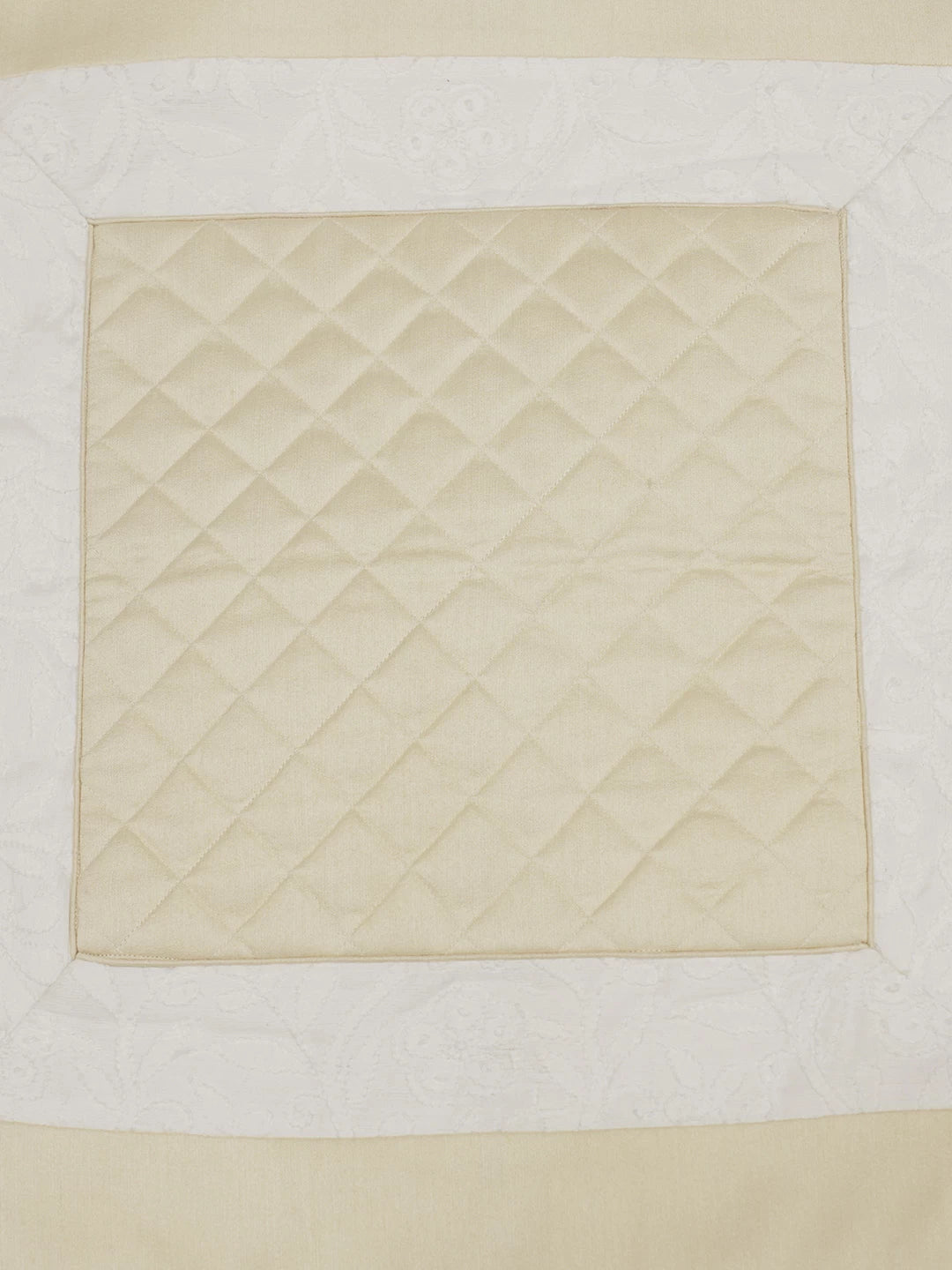 Ada Hand Embroidered Beige Silk Lucknowi Chikankari Cushion Cover 01A108038