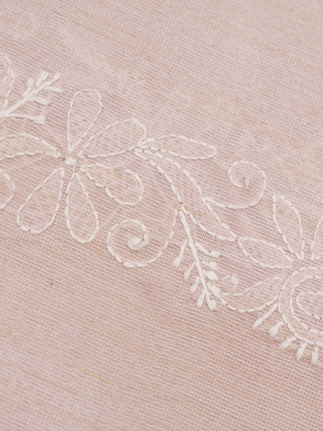 Ada Hand Embroidered Pink Chanderi Lucknowi Chikankari Curtain 01A446568
