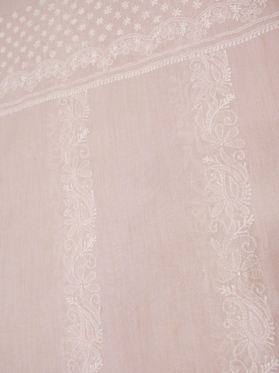 Ada Hand Embroidered Pink Chanderi Lucknowi Chikankari Curtain 01A446568