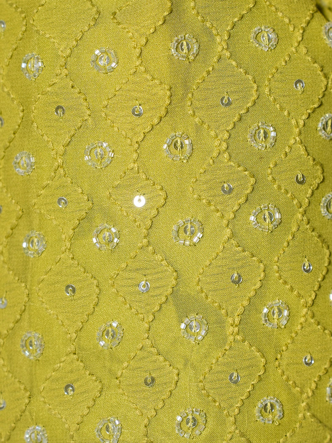Ada Hand Embroidered Green Viscsoe Georgette Lucknowi Chikankari Potli Bag With Cutdana Work 01A488338