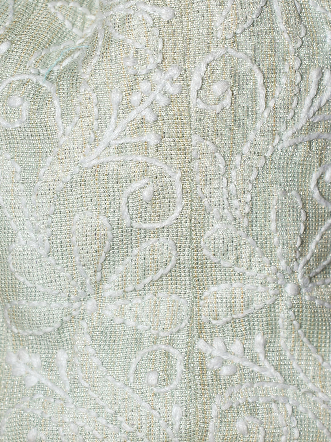 Ada Hand Embroidered Pista Green Tissue Lucknowi Chikankari Potli Bag With Zari Work 01A500909