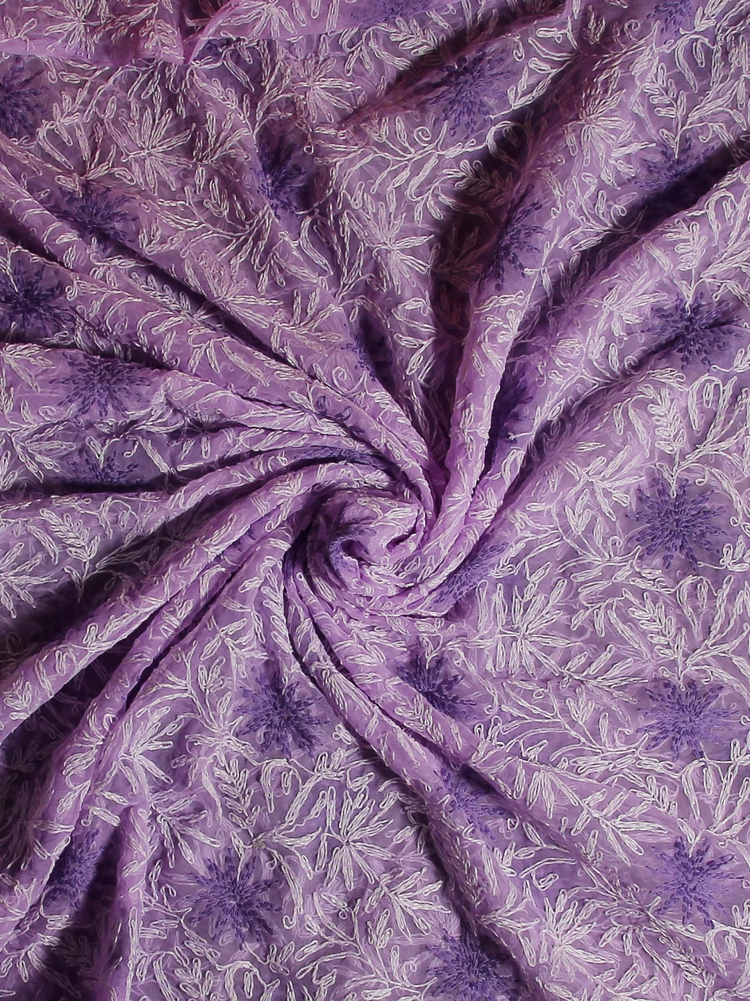 Ada Hand Embroidered Lavender Georgette Lucknowi Chikankari Dupatta 01A412745