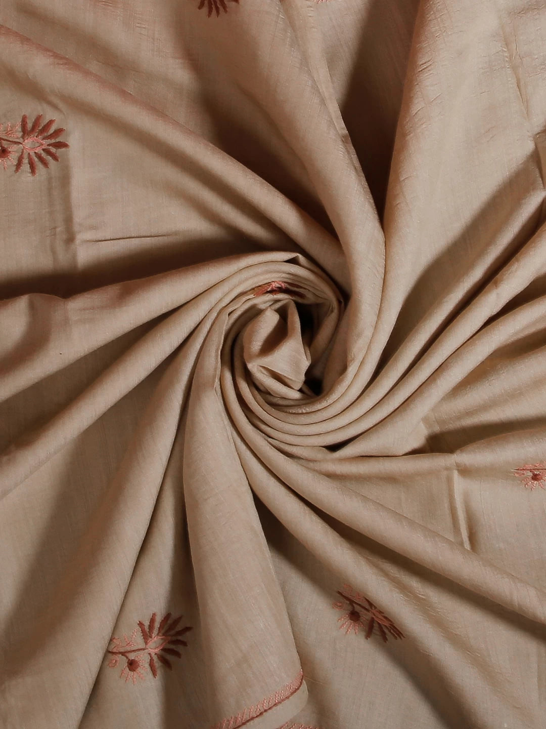 Ada Hand Embroidered Fawn Silk Lucknowi Chikankari Dupatta 01A313084