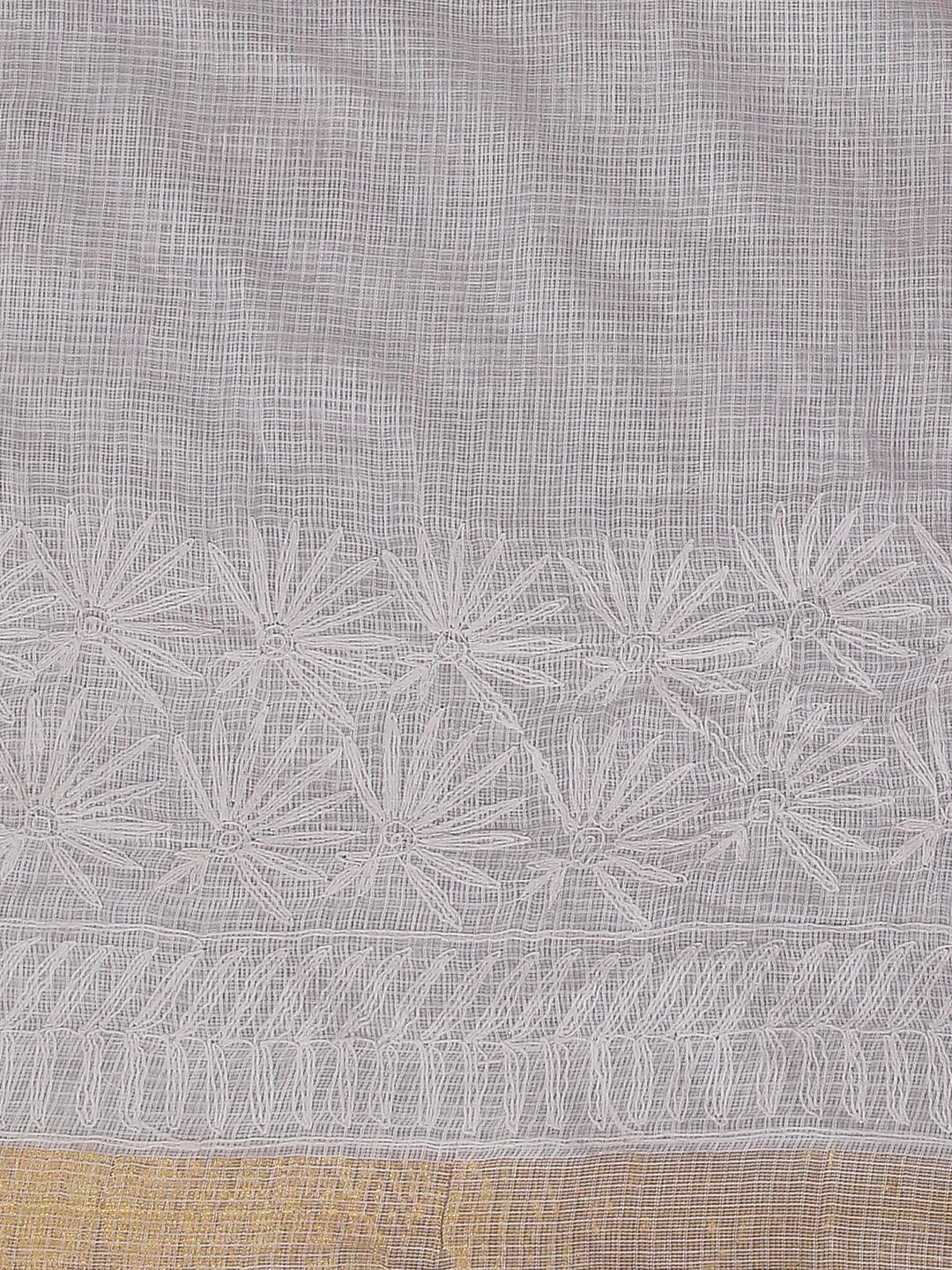 Ada Hand Embroidered White Kota Lucknowi Chikankari Saree With Blouse 01A525484