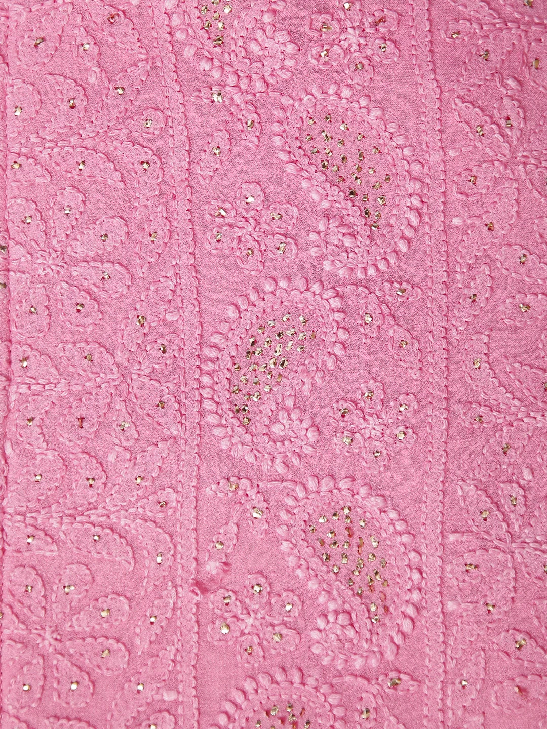 Ada Hand Embroidered Pink Viscose Georgette Lucknowi Chikankari Pouch With Mukaish Work 01A500789
