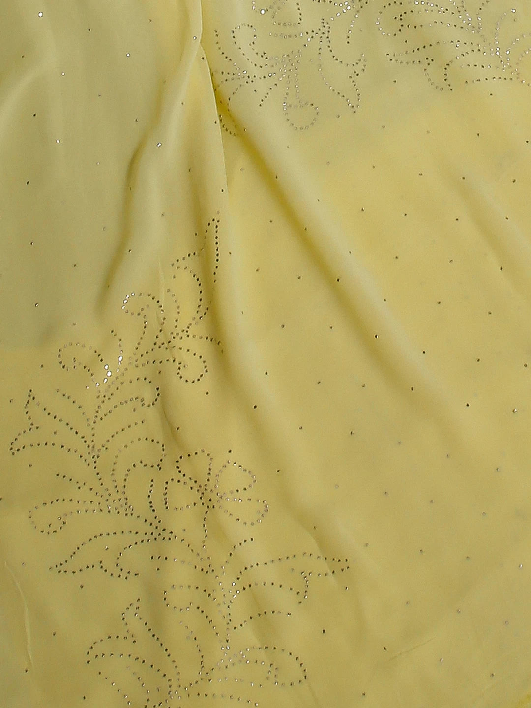 Ada Hand Embroidered Lemon Viscose  Georgette Lucknowi Chikankari Saree/Blouse With Muqaish Work A613126
