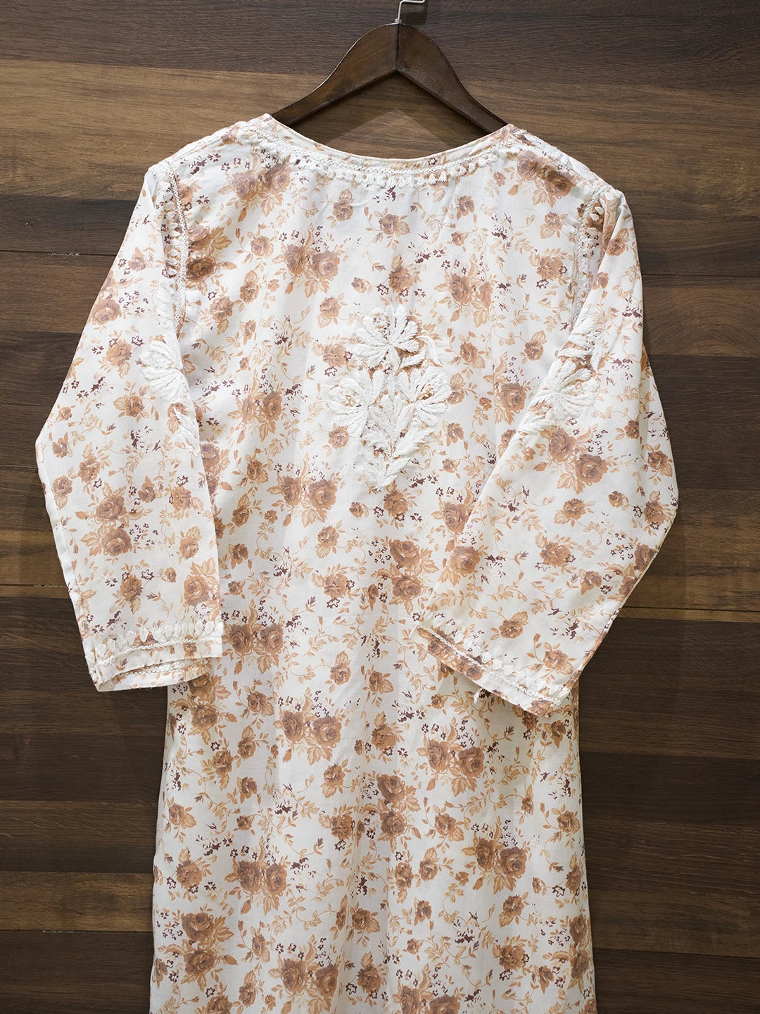 Ada Hand Embroidered Peach cotton Lucknowi Chikankari Co-Ord Set A811253