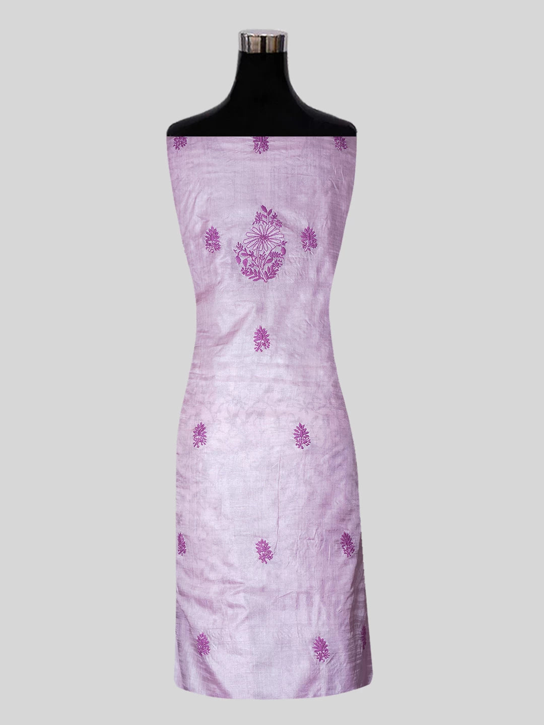 Ada Hand Embroidered Mauve Silk Lucknowi Chikankari Unstitched Suit Piece 01A511898