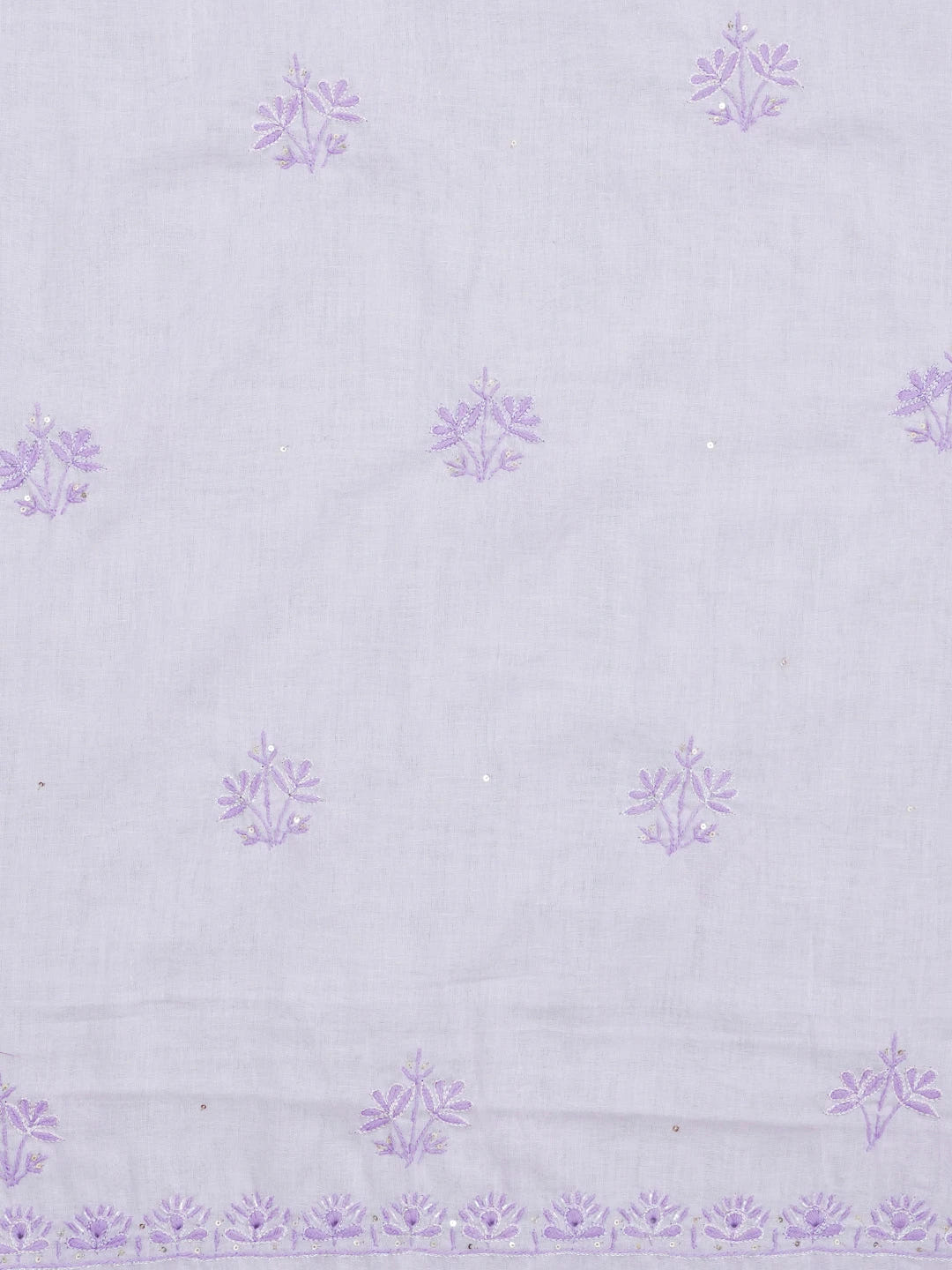 Ada Hand Embroidered Mauve Cotton Lucknowi Chikankari Unstitched Suit Piece with Sequinned Work 01A409530