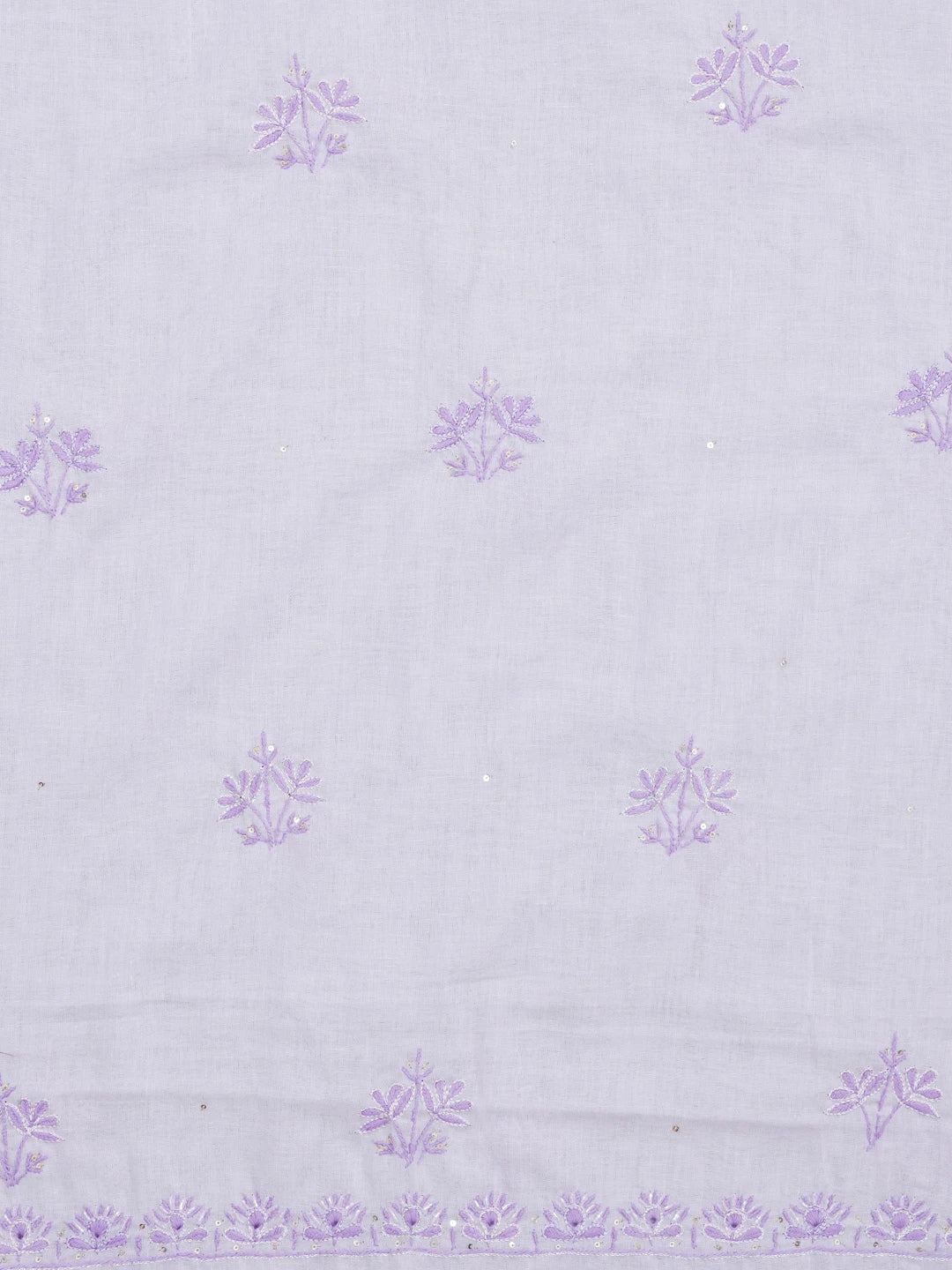 Ada Hand Embroidered Mauve Cotton Lucknowi Chikankari Unstitched Suit Piece with Sequinned Work 01A409530