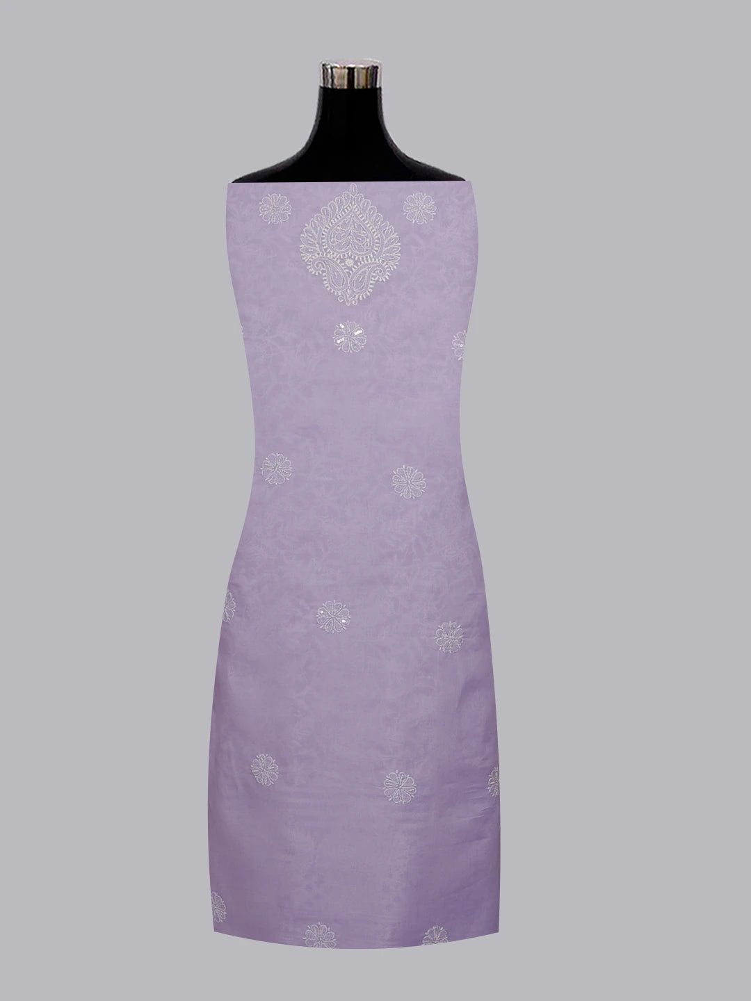 Ada Hand Embroidered Mauve  Cotton Lucknowi Chikankari Unstitched Suit Piece 01A513678