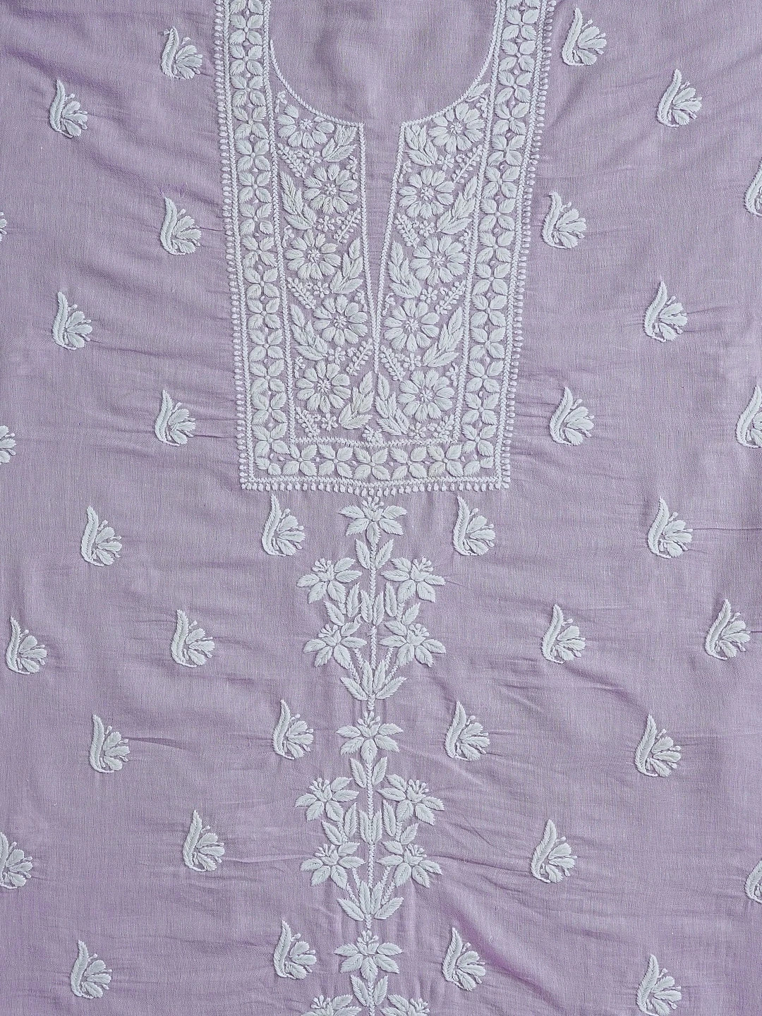Ada Hand Embroidered Mauve Modal Lucknowi Chikankari Unstitched Kurta Piece 01A534785