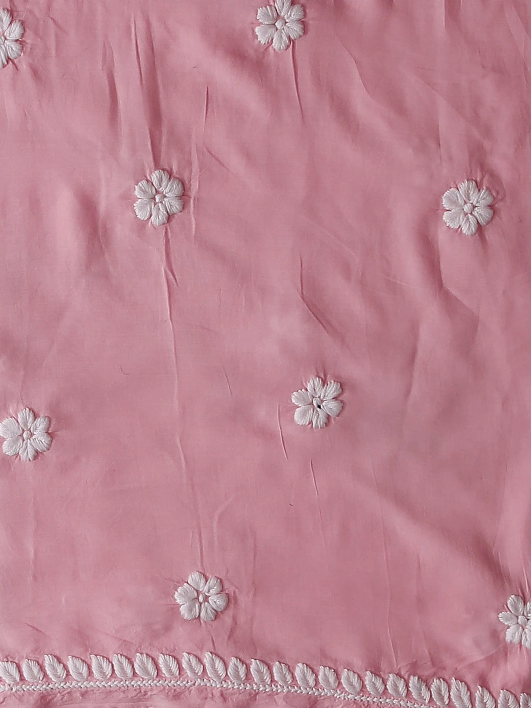 Ada Hand Embroidered Pink Modal Lucknowi Chikankari Unstitched Kurta Piece 01A535447
