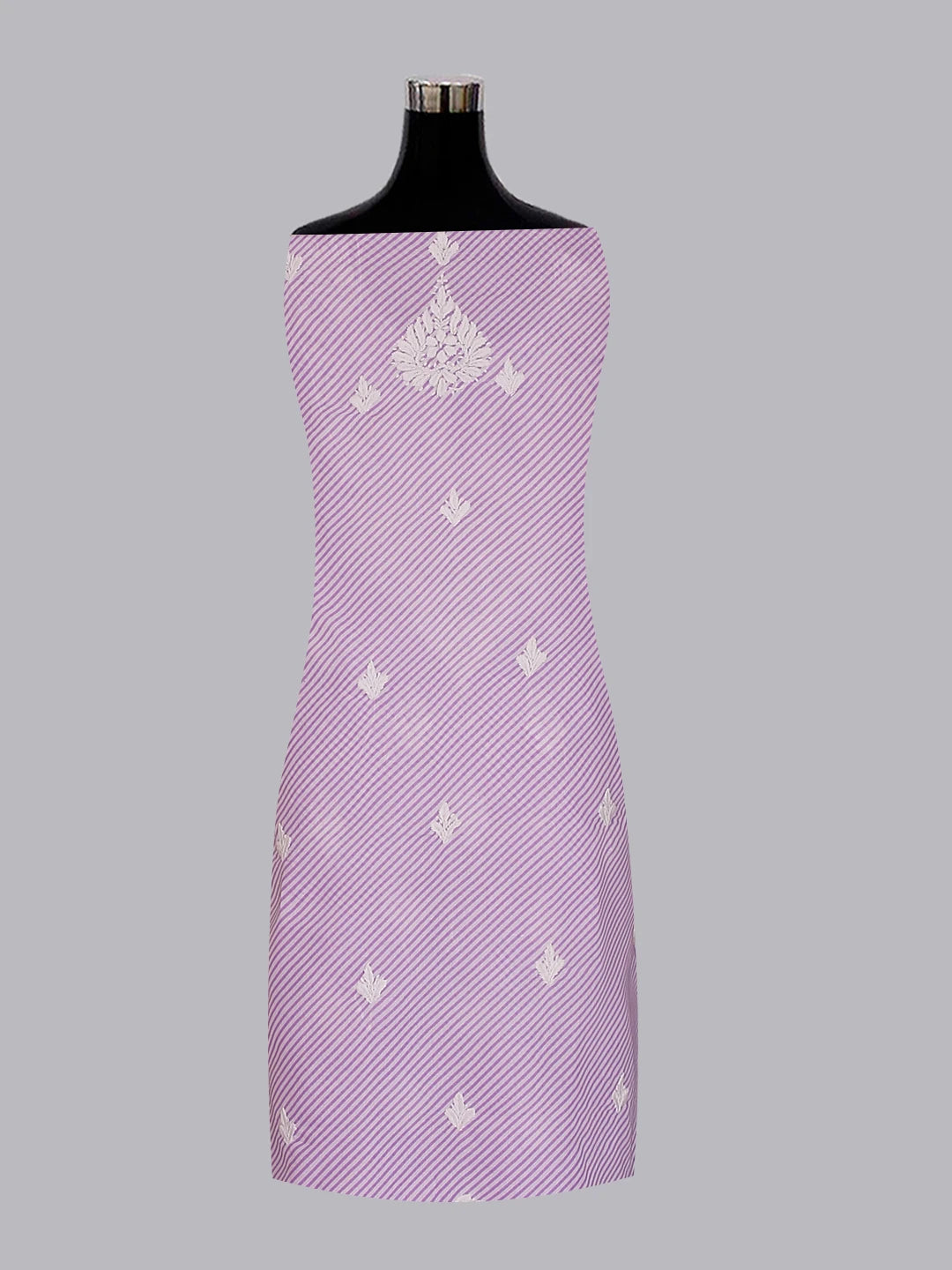 Ada Hand Embroidered Mauve Cotton Lucknowi Chikankari Unstitched Kurta Piece 01A514388