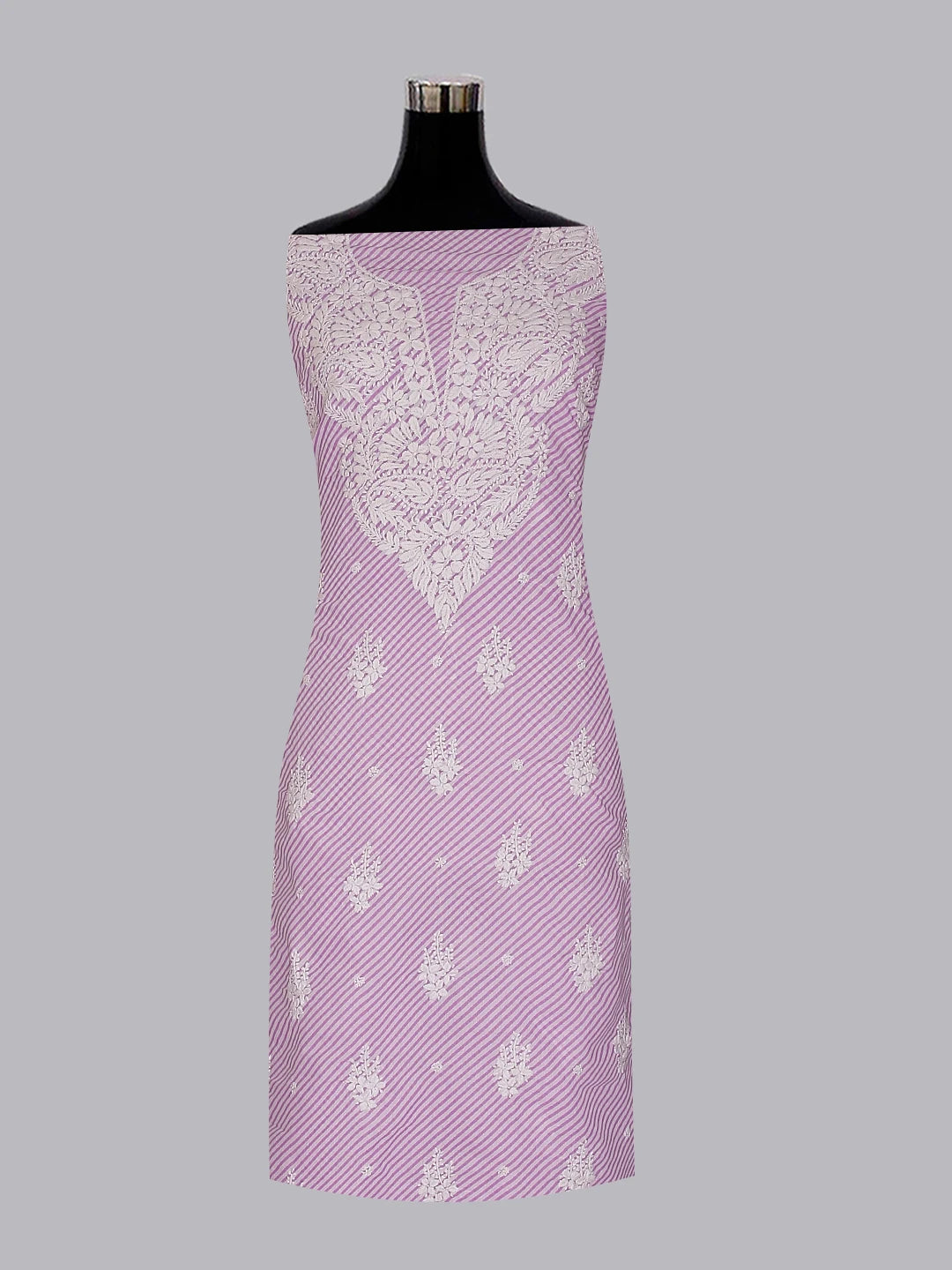 Ada Hand Embroidered Mauve Cotton Lucknowi Chikankari Unstitched Kurta Piece 01A514388