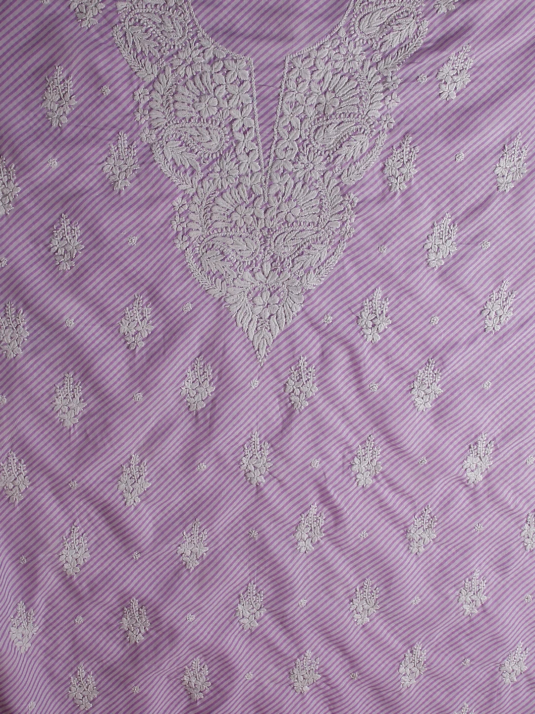 Ada Hand Embroidered Mauve Cotton Lucknowi Chikankari Unstitched Kurta Piece 01A514388