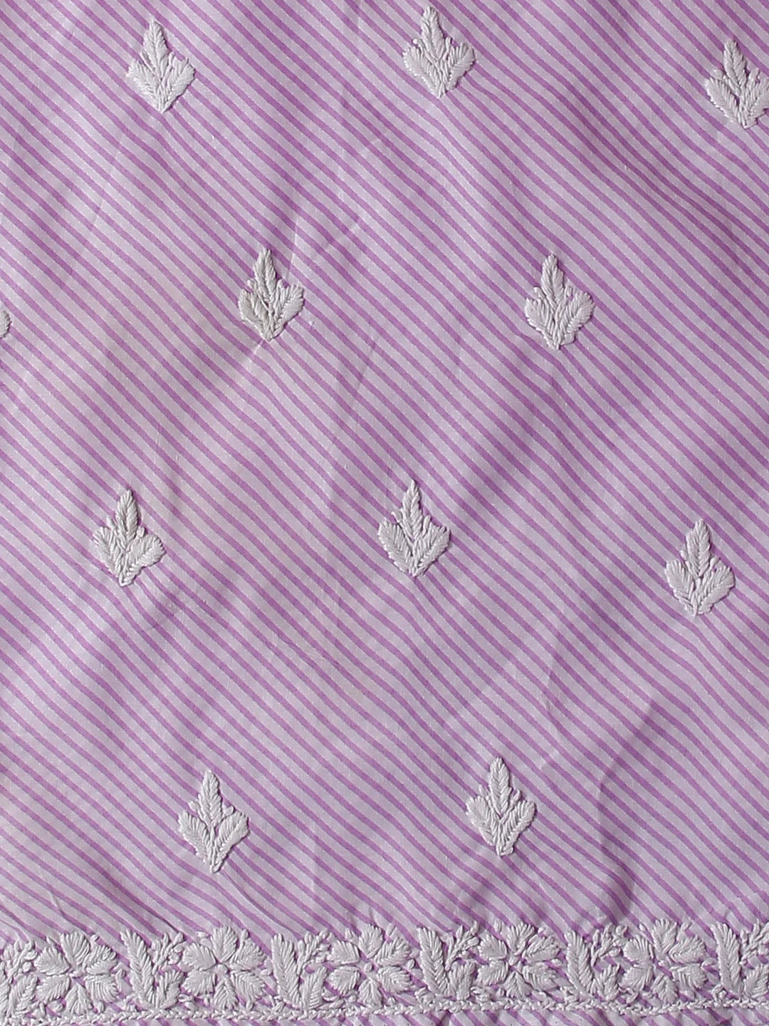 Ada Hand Embroidered Mauve Cotton Lucknowi Chikankari Unstitched Kurta Piece 01A514388