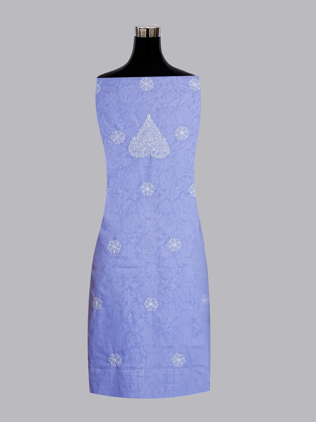 Ada Hand Embroidered Mauve Cotton Lucknowi Chikankari Unstitched Suit Piece with Sequinned Work 01A513649
