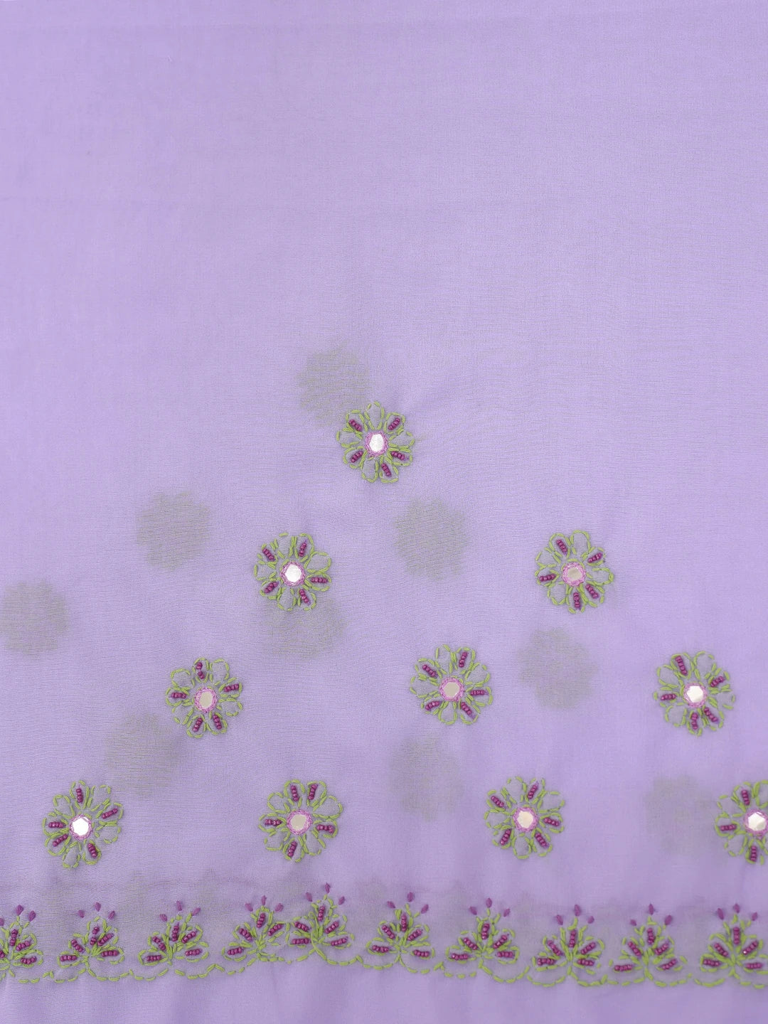 Ada Hand Embroidered Mauve Faux Georgette Lucknowi Chikankari Saree and Blouse with Pearl Work 01A138402