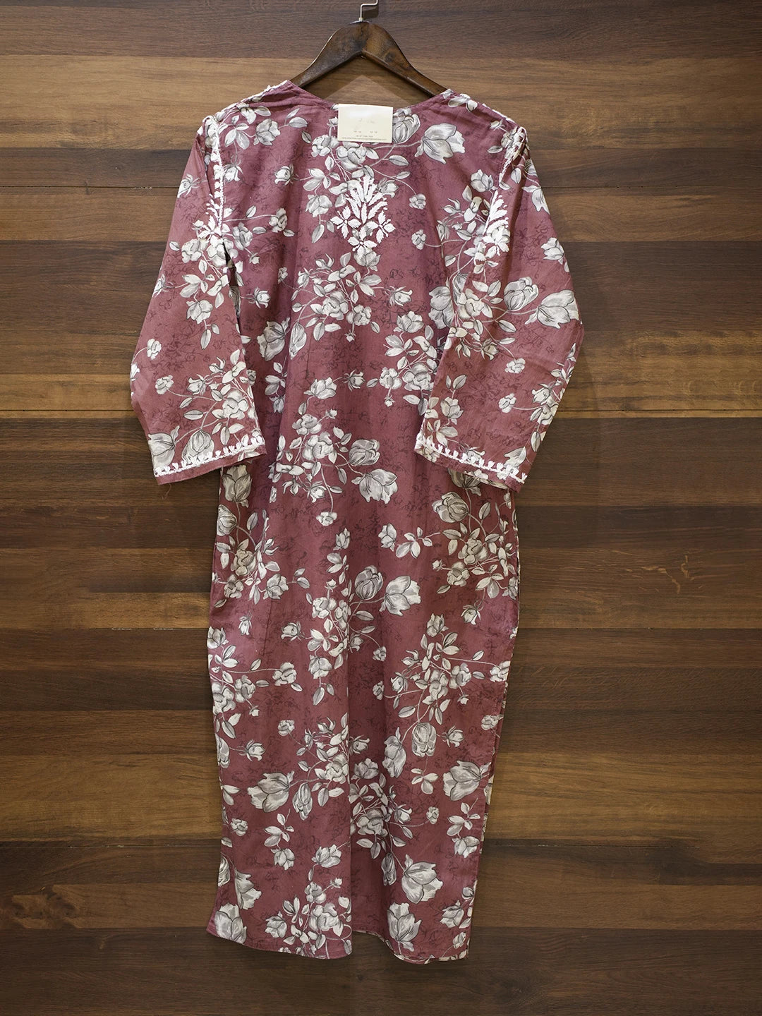 Ada Hand Embroidered Brown Cotton Lucknowi Chikankari Straight Kurta A411561
