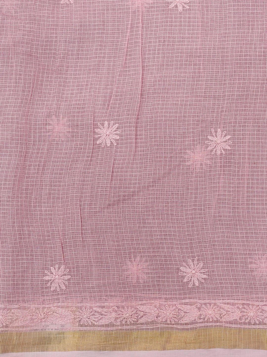 Ada Hand Embroidered Blush Pink Kota Lucknowi Chikankari Saree and Blouse 01A477673