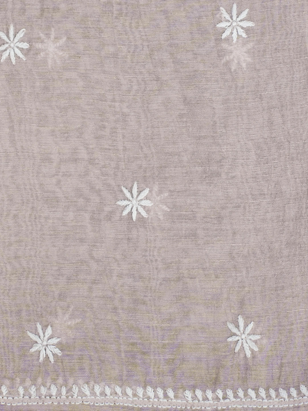 Ada Hand Embroidered Creamy Peach Chanderi Lucknowi Chikankari Semi-Stitched Kurta Piece 01A511558
