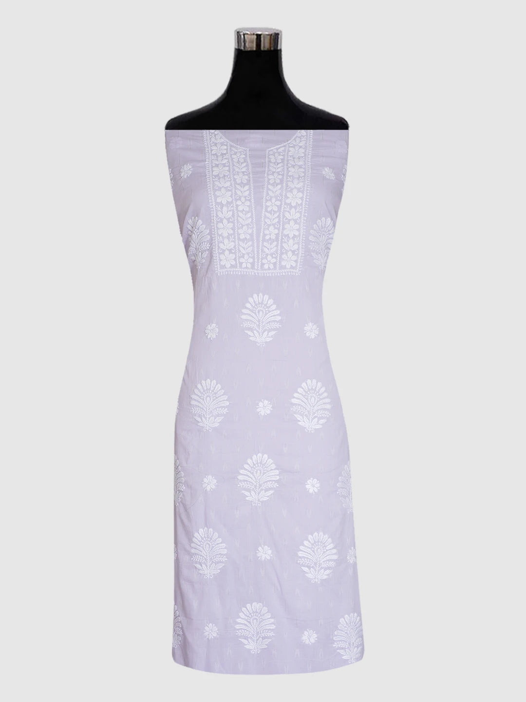 Ada Hand Embroidered Mauve Cotton lucknowi Chikankari Unstitched Kurta Piece 01A535384