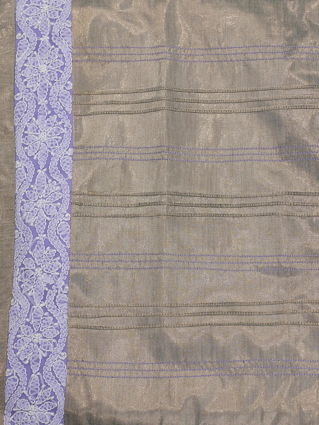 Ada Hand Embroidered Silver Tissue Lucknowi Chikankari Cushion Cover 01A44981