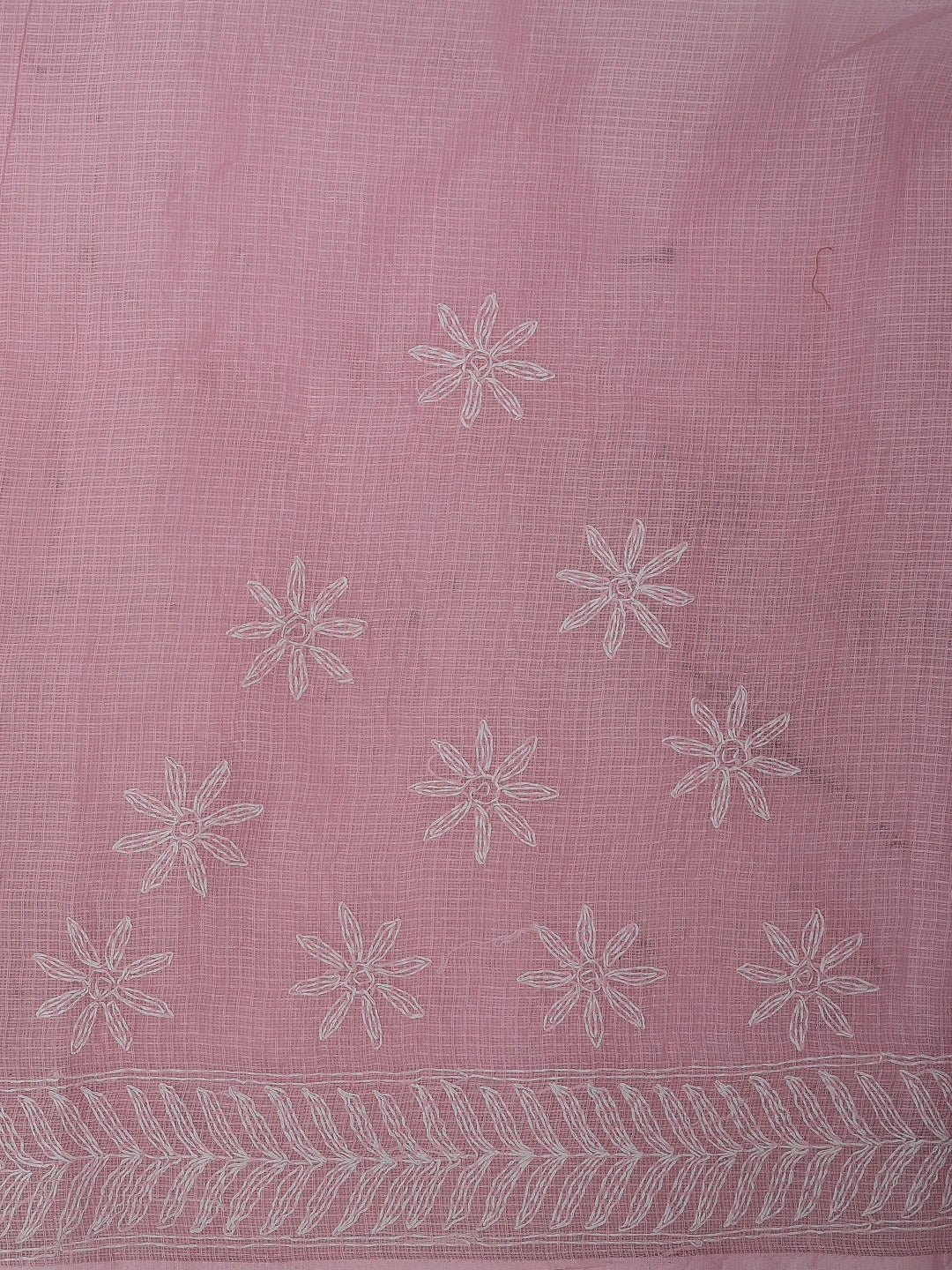 Ada Hand Embroidered Pink Kota Lucknowi Chikankari Saree With Blouse 01A525454