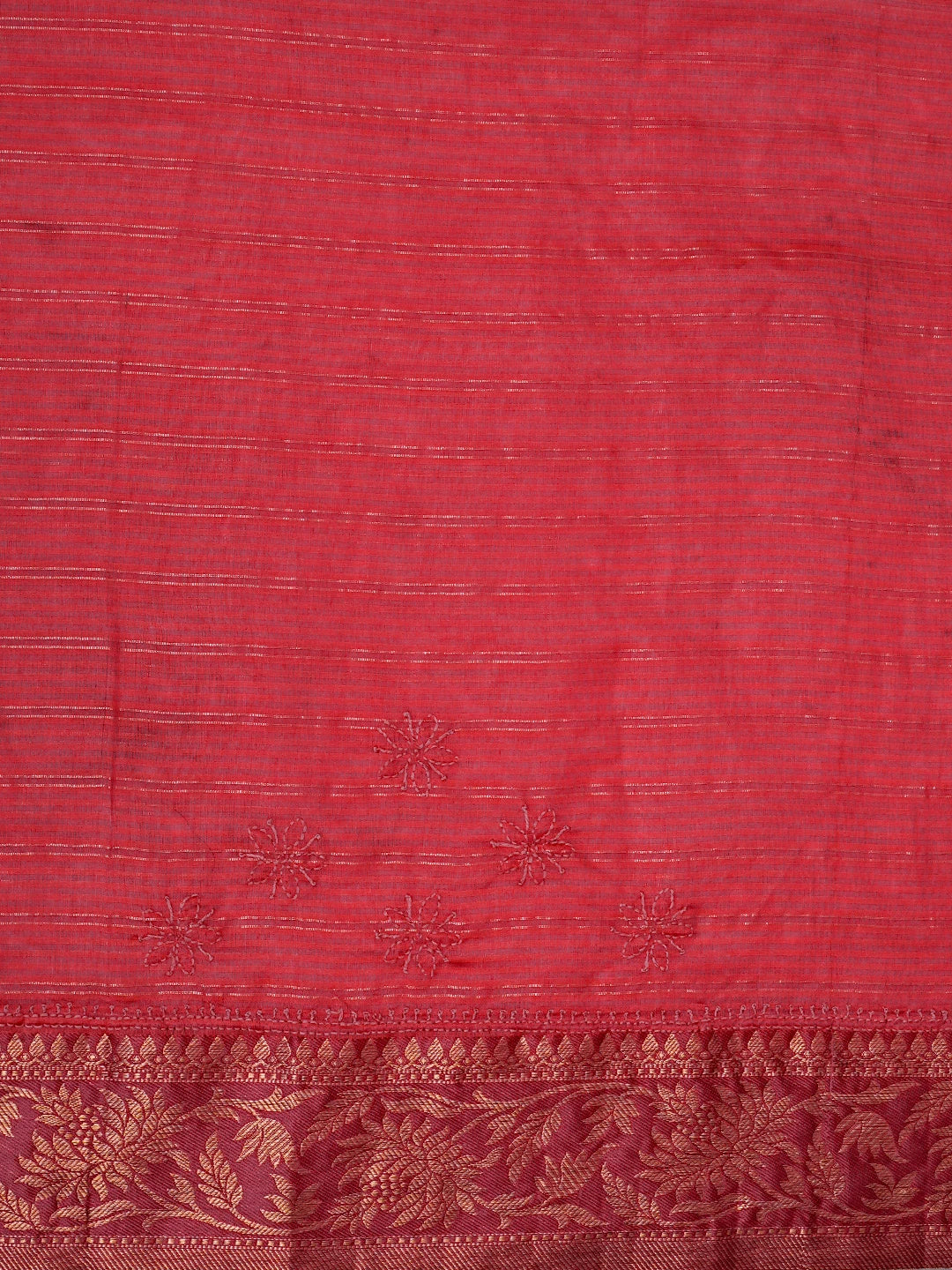 Ada Hand Embroidered Pink Chanderi Lucknowi Chikankari Saree With Blouse 01A543203