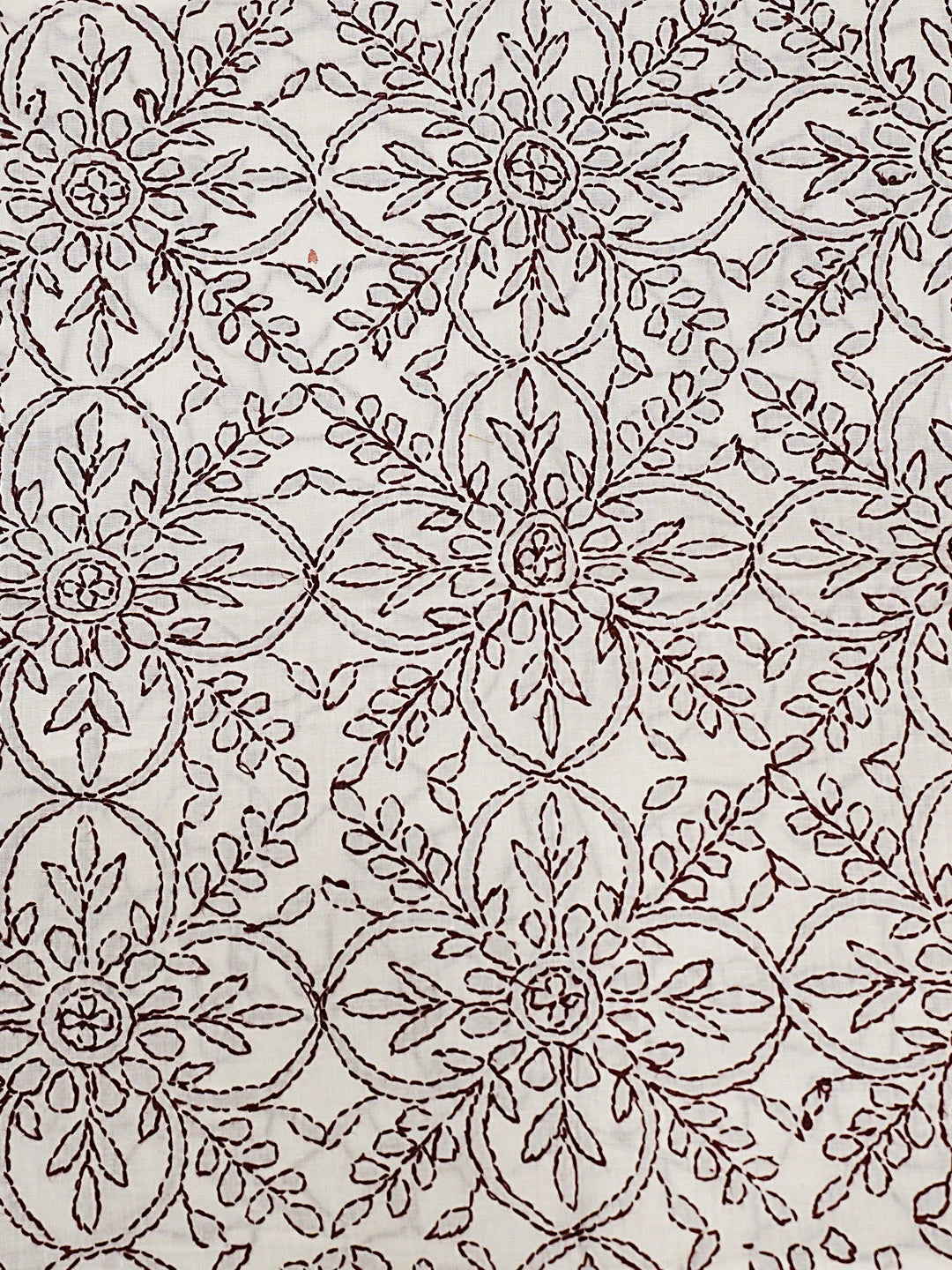 Ada Hand Embroidered White Cotton Lucknowi Chikankari Cushion Cover 01A505502