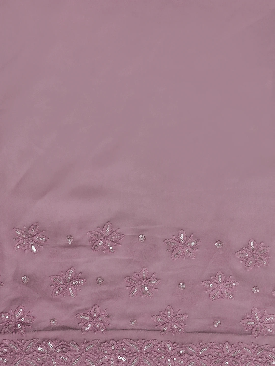 Ada Hand Embroidered Lavender Viscose Georgette Lucknowi Chikankari Saree With Blouse And Sequins Work 01A382719