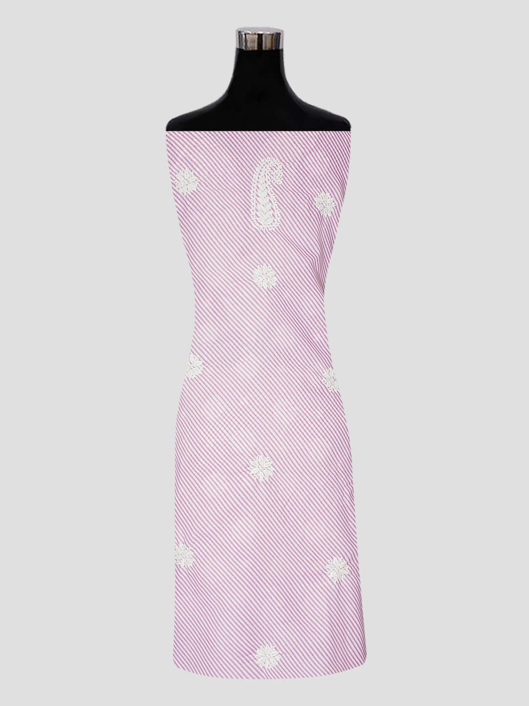 Ada Hand Embroidered Pink Cotton Lucknowi Chikankari Unstitched Kurta Piece 01A514341