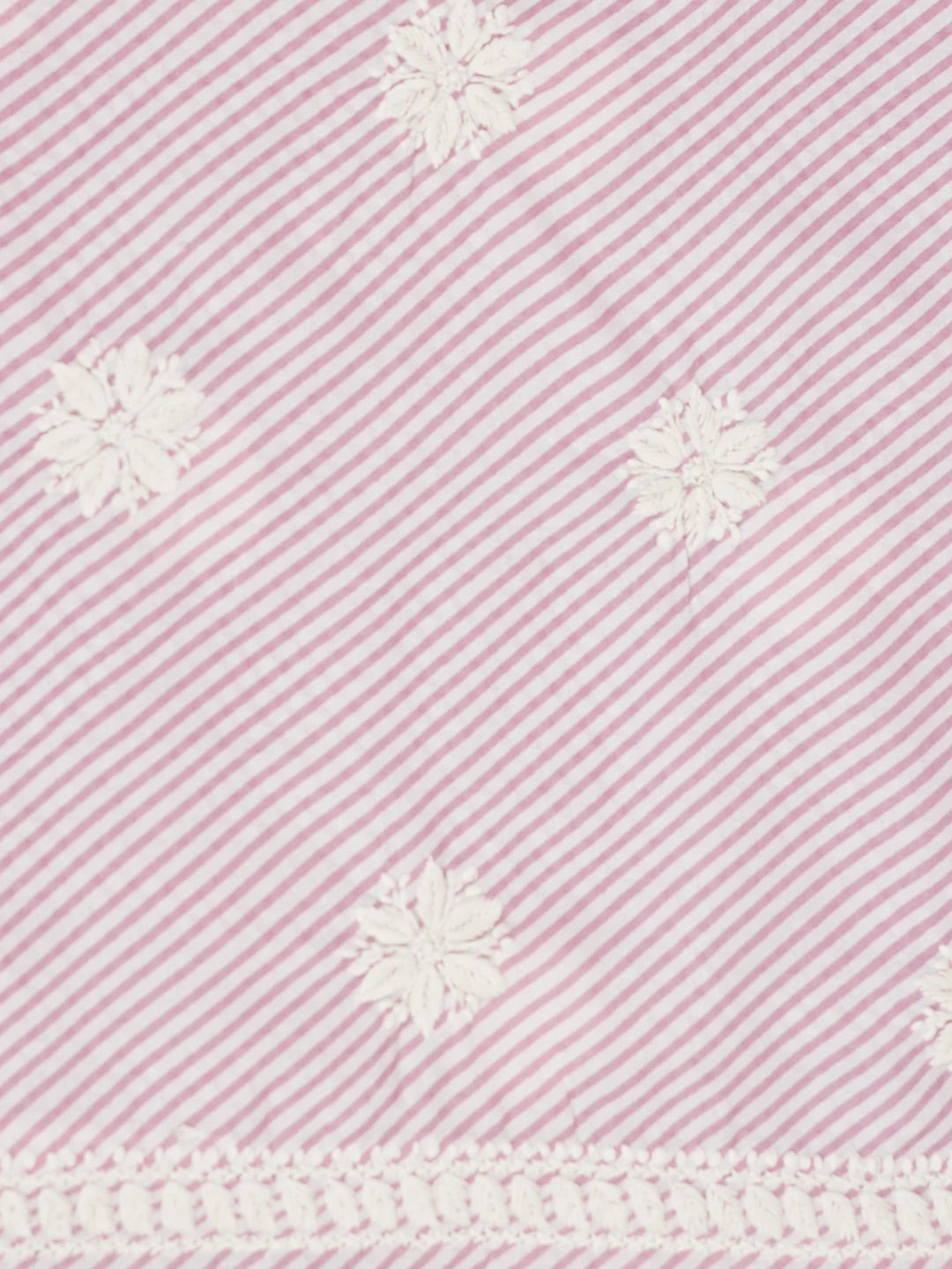Ada Hand Embroidered Pink Cotton Lucknowi Chikankari Unstitched Kurta Piece 01A514341