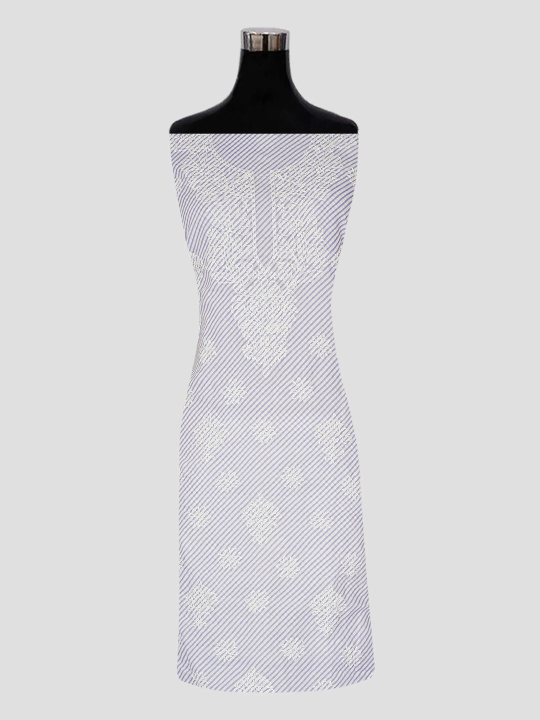 Ada Hand Embroidered Mauve And White Cotton Lucknowi Chikankari Unstitched Suit Piece 01A488578