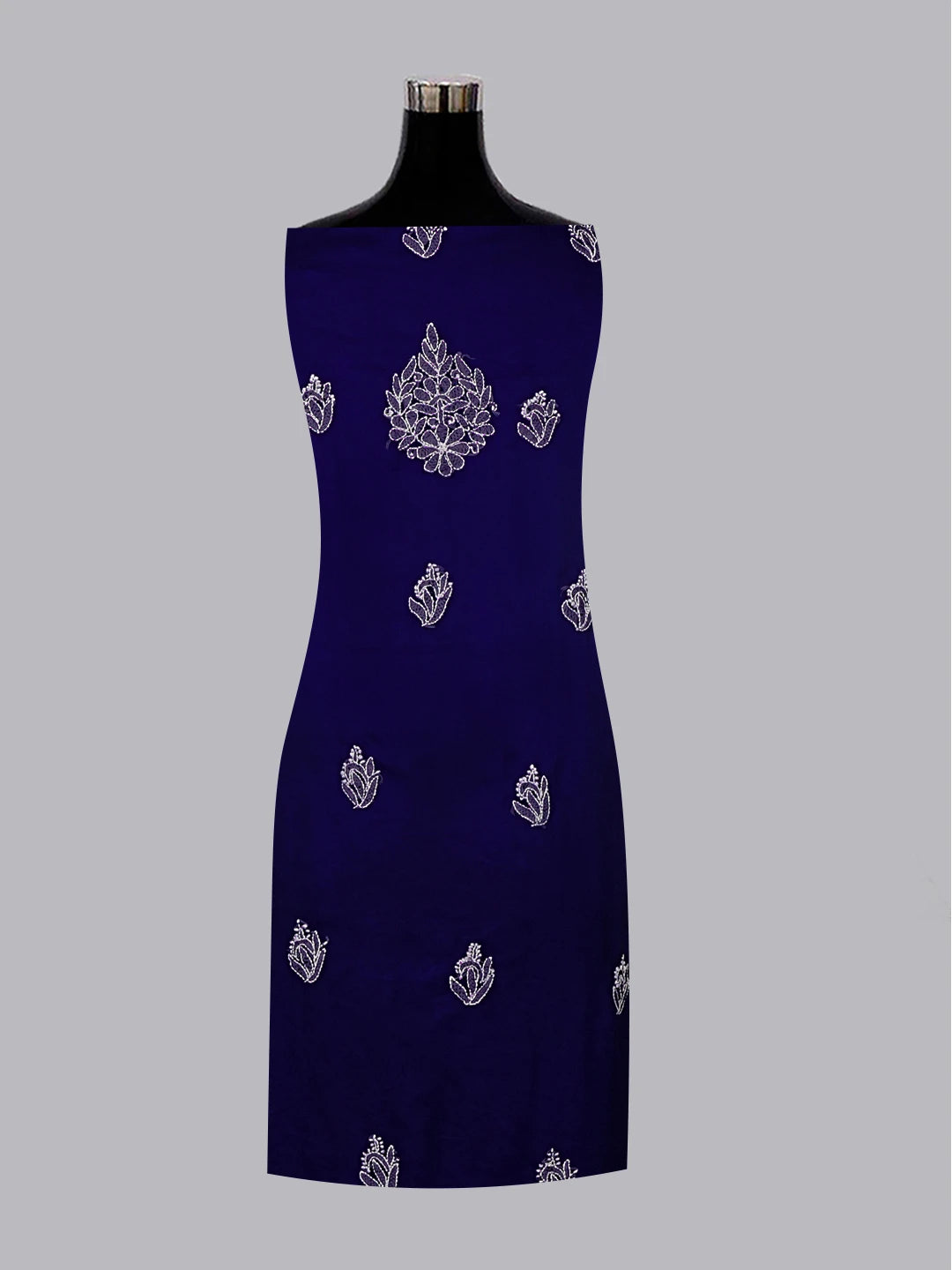 Ada Hand Embroidered Navy Blue Georgette Lucknowi Chikankari Unstitched Suit Piece 01A545500
