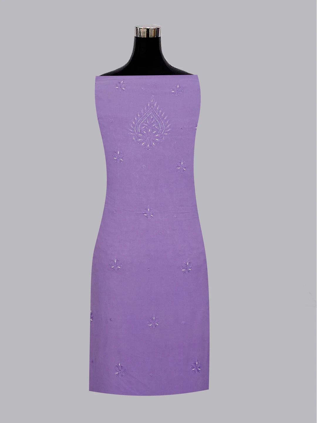 Ada Hand Embroidered Mauve Viscose Georgette Lucknowi Chikankari Unstitched Kurta Dupatta Set With Pearl Work 01A327905
