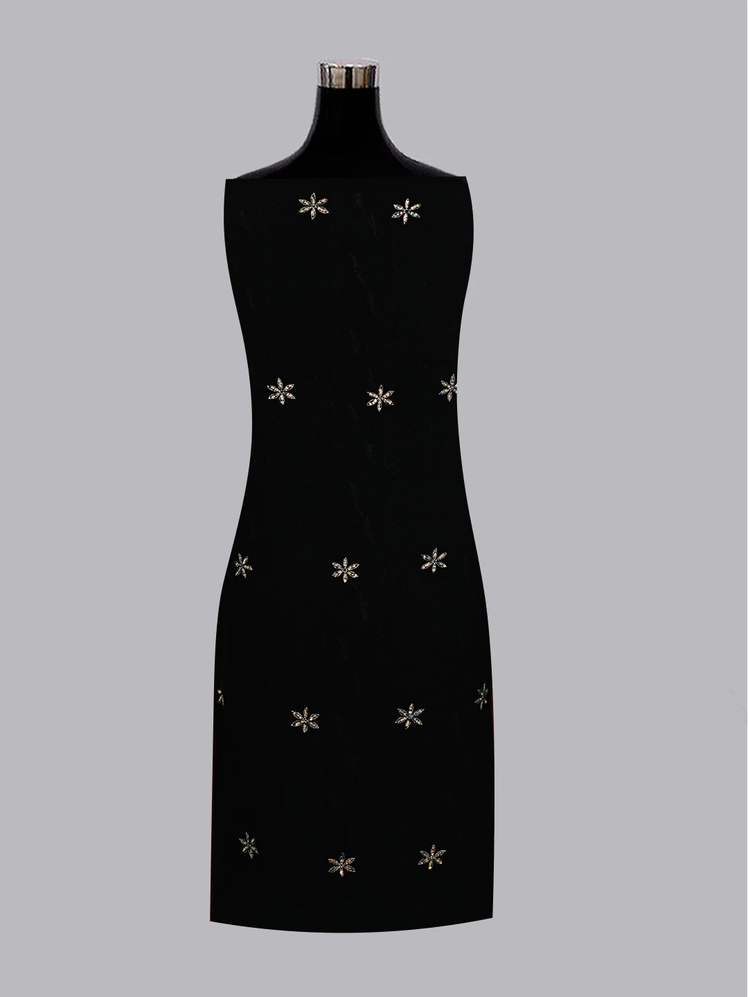 Ada Hand Embroidered Black Viscose Georgette Lucknowi Chikankari Unstitched Kurta Dupatta Set With Sequinned Work 01A384824