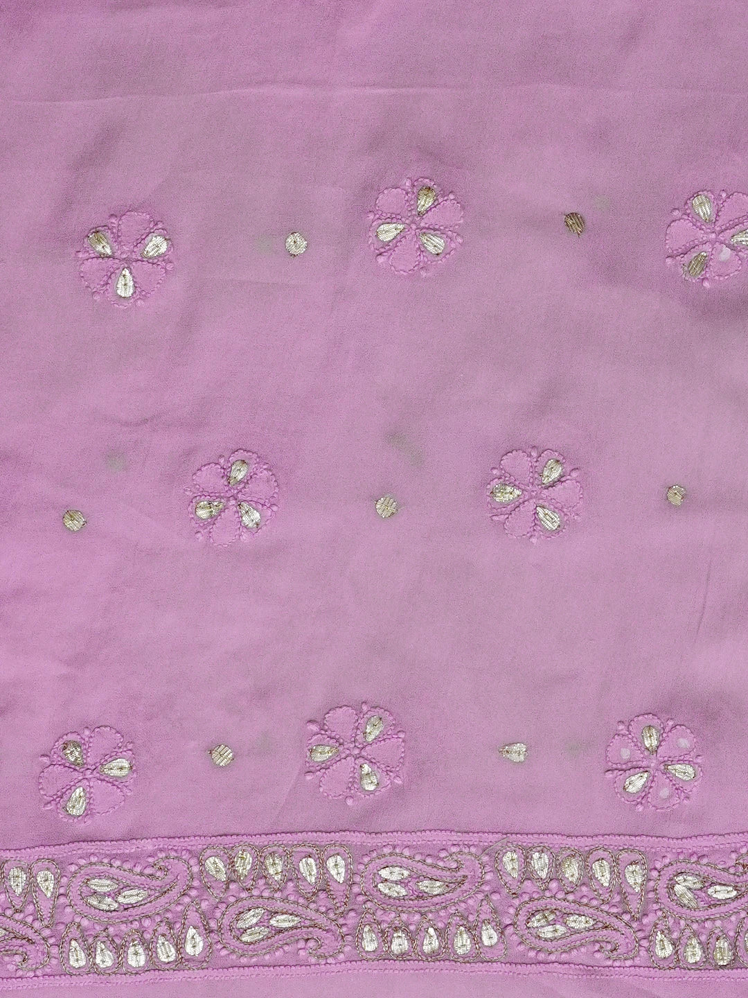 Ada Hand Embroidered Mauve Viscose Georgette Lucknowi Chikankari Unstitched Kurta Dupatta Set With Pearl Work 01A527043
