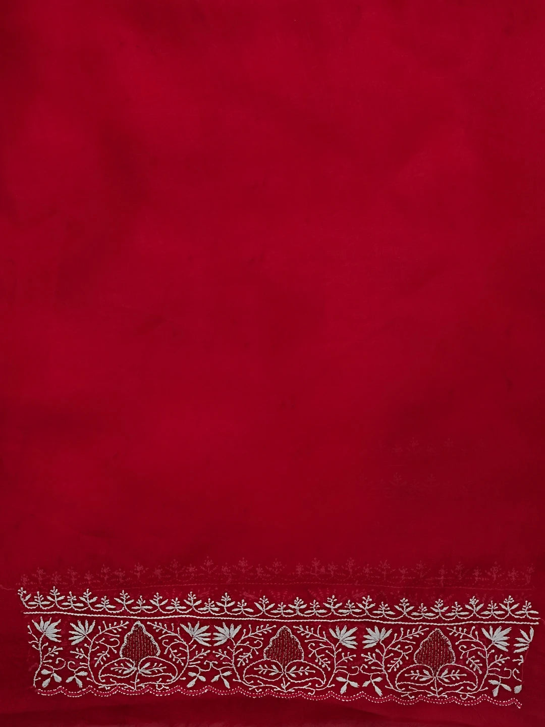 Ada Hand Embroidered Magenta Organza Lucknowi Chikankari Saree and Blouse With Zari Work 01A548904