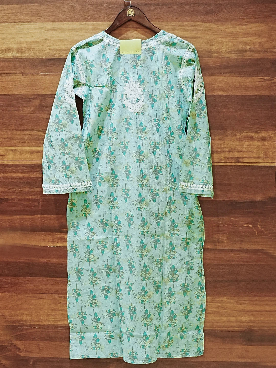 Ada Hand Embroidered Blue Cotton Lucknowi Chikankari Straight Kurta A411576